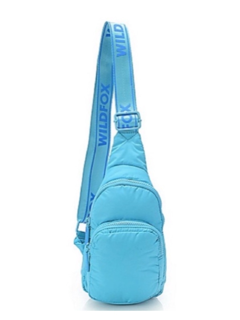NWT Wildfox Light Aqua Sling Back Crossbody Bag with Branded Strap
